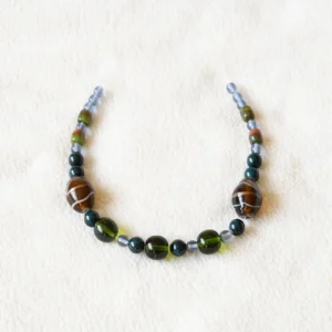 Naszyjnik - Korale butelkowa zieleń (szklane)